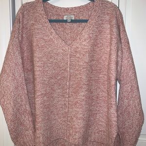 Lucky Brand NWOT pink v-neck sweater size L